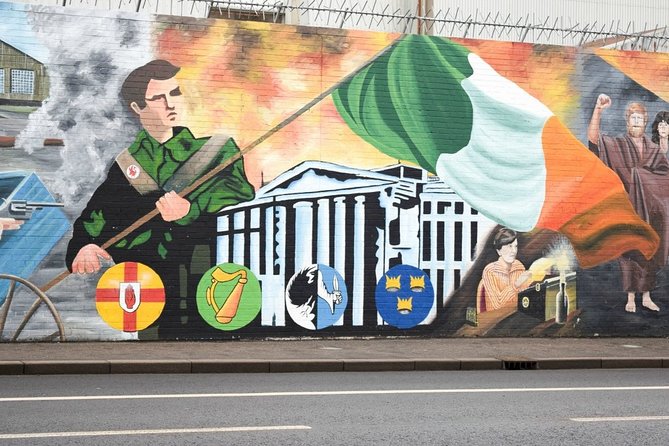 Belfast's Political Mural Taxi Tour - Starting at the Bobby Sands mural on Falls Road