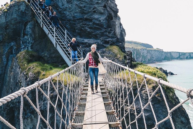 Giants Causeway Tour from Belfast + FREE Belfast Mural Tour - Carrick-A-Rede Rope Bridge above the Atlantic